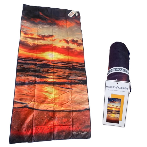 House of Clouds Other - House of Clouds Beach Sunset Sand Free Microfiber Beach Towel